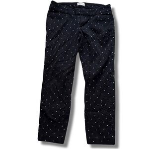 Old Navy Pixie Pants Black Polka Dot Ankle Pants | 95% Cotton Stretch Trousers